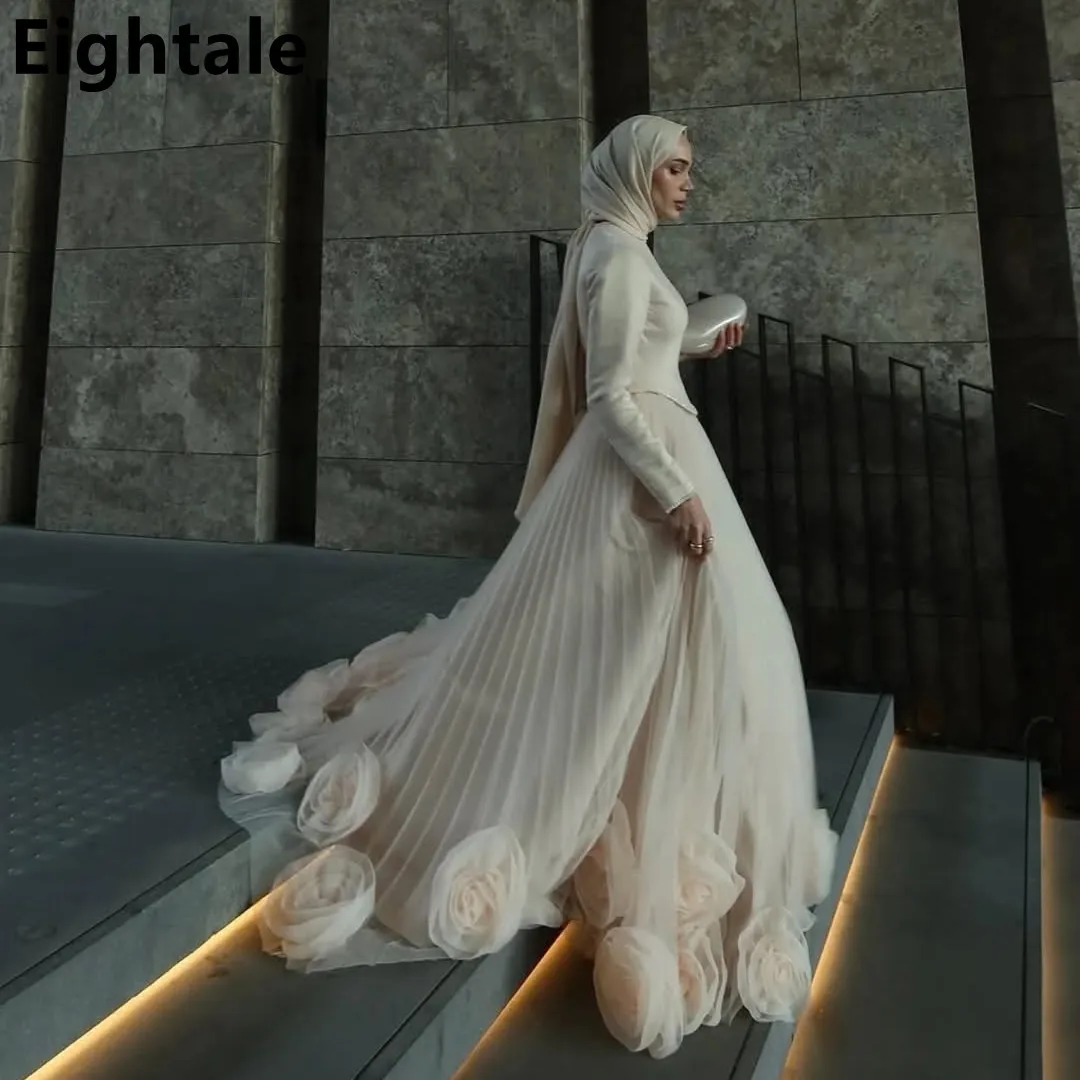 Eightale ชุดราตรีดอกไม้ใหญ่ Saudi คําพรหมชุดยาว 2025 ที่กําหนดเอง Robe de soiree