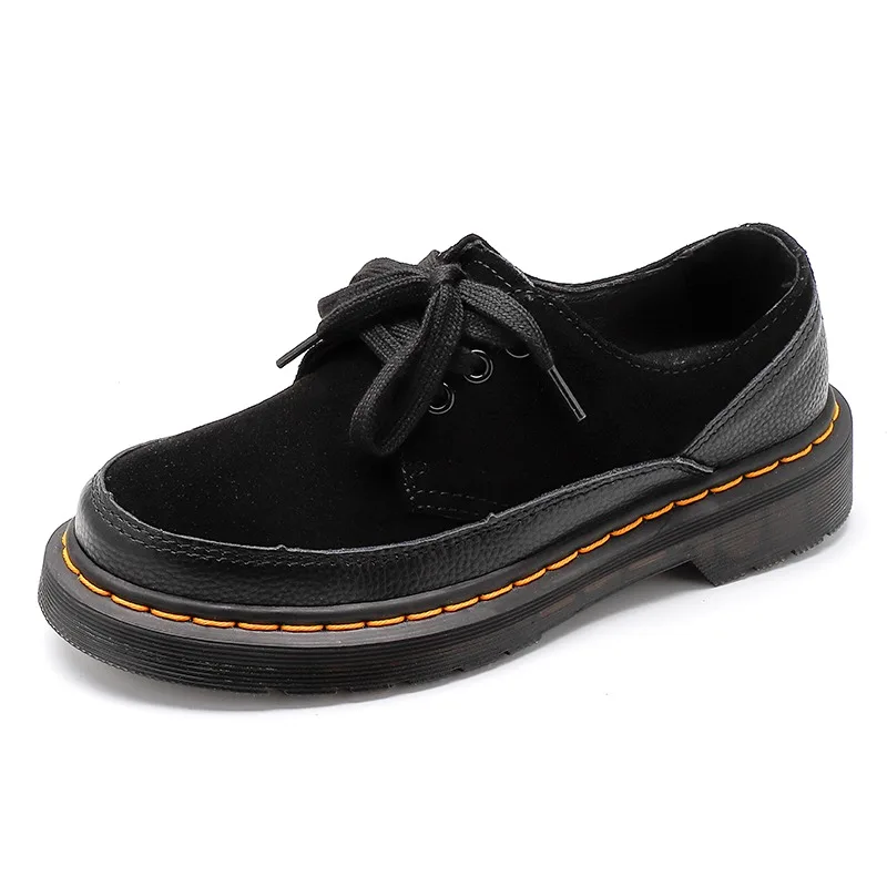 

Low-Top Round-Toe Casual Leather Shoes Unisex Couples Stylish British Style Large Size Short Boots Comfortable All-Match