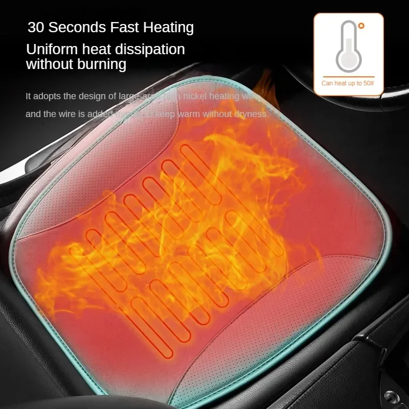 

Winter Car Heated Seat Pad USB Powered 5V 12W Soft Plush Warming Cushion Fast Heat Vehicle Seat Cover for Driving