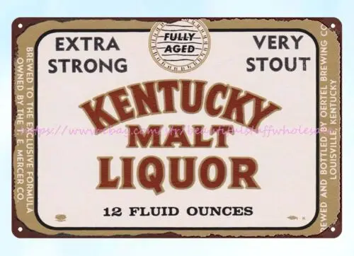 1960s Kentucky Malt Liquor Beer Oertel Brewing Co Louisville KY tin sign