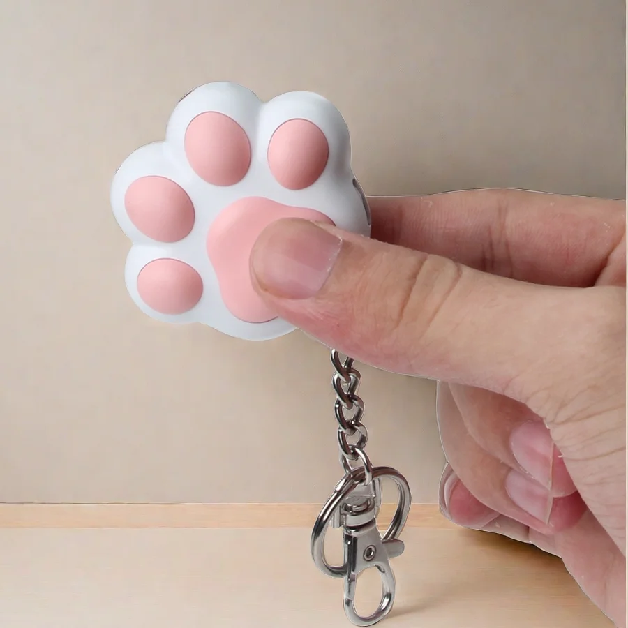 Usb Rechargeable Lovely Cartoon Cat Paw Shaped Laser Pointer Cat Toy With Adjustable Patterns And 3 Light Sources, Keychain