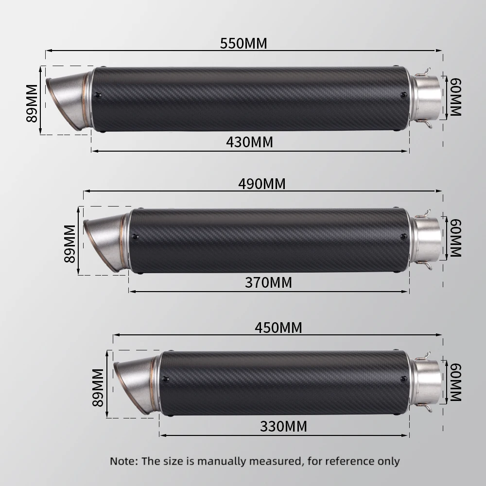 Stainless steel universal tail 51MM 450MM 490MM 550MM Slip On motorcycle system exhaust Slip On