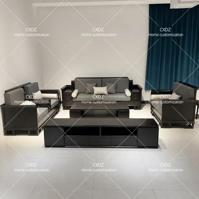 New Chinese Style Sofa Set Ash Wood Zen Arhat Bed Ming Dynasty Furniture Living Room Full Suite
