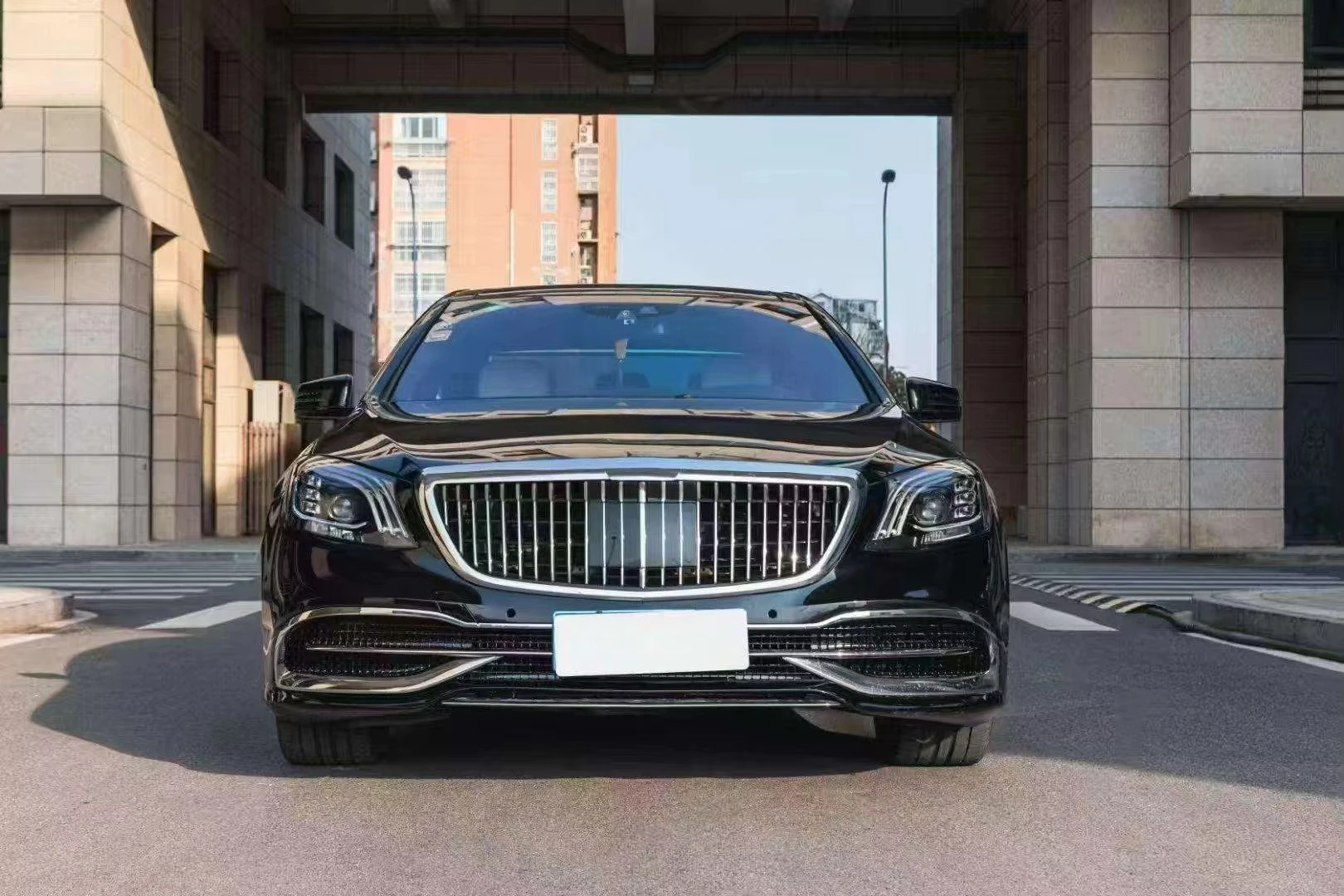 New  W221  Style Front Bumper/Headlights/Mudguards/Side Mirrors/Engine Cover Body Kit Screw-On Retrofit