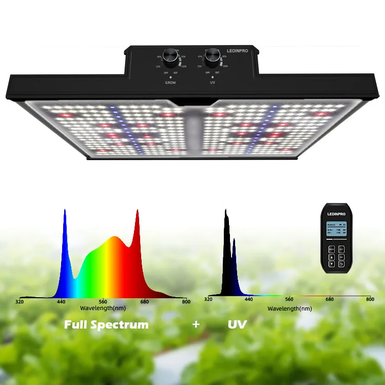 remote control full spectrum UV panel led grow light for 4x4 tent