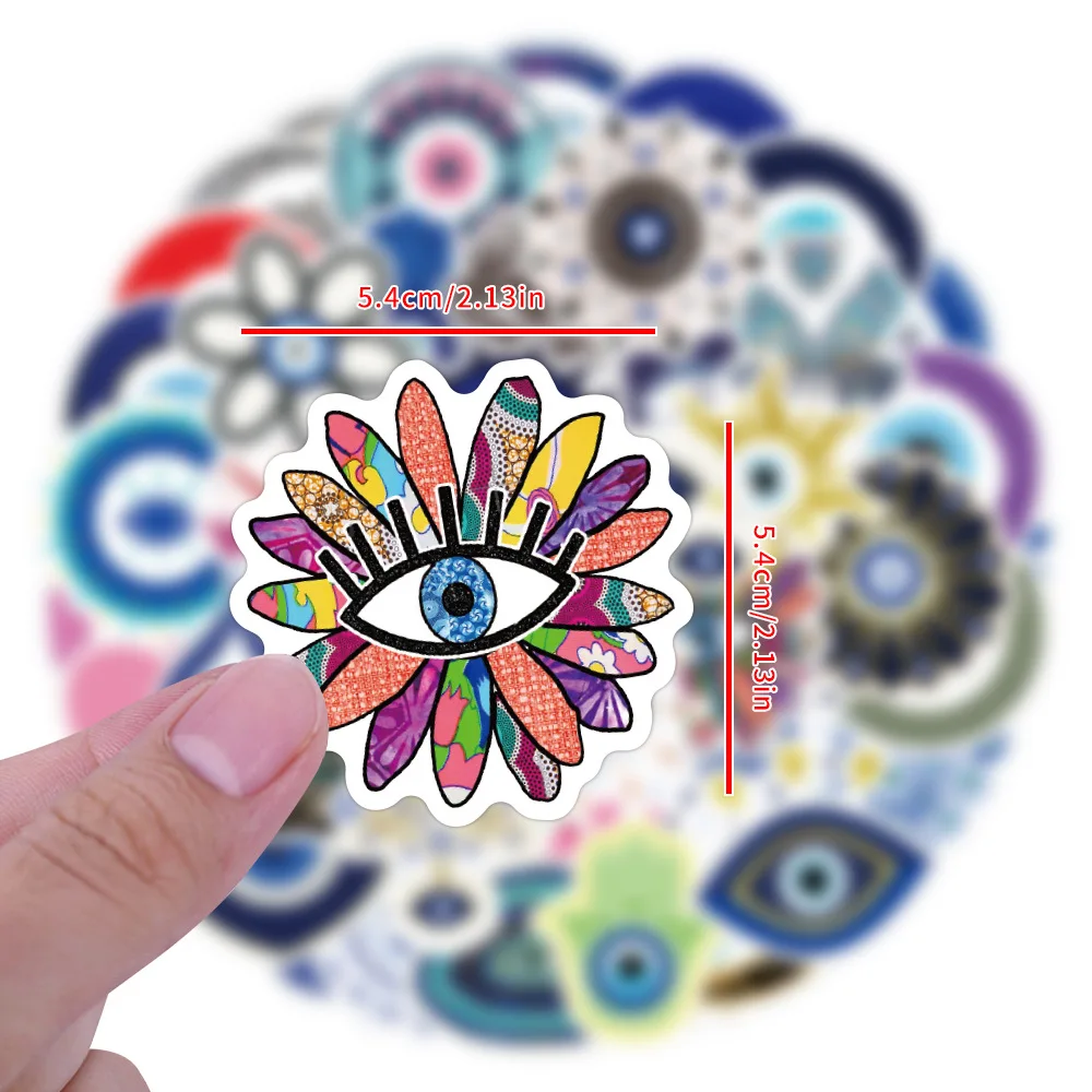 10/60PCS Evil Eye Graffiti Aufkleber Wasserdicht Koffer Laptop Skateboard Wasserdicht DIY Lustige Farbe Cartoon Aufkleber Dekoration
