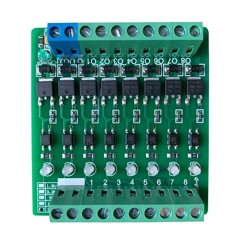 Power  Board for PLC NPN/PNP Signal to Drive Solenoid Valve Photoelectric Isolation Transistor 5A, 3.3V 5V 12V 24V