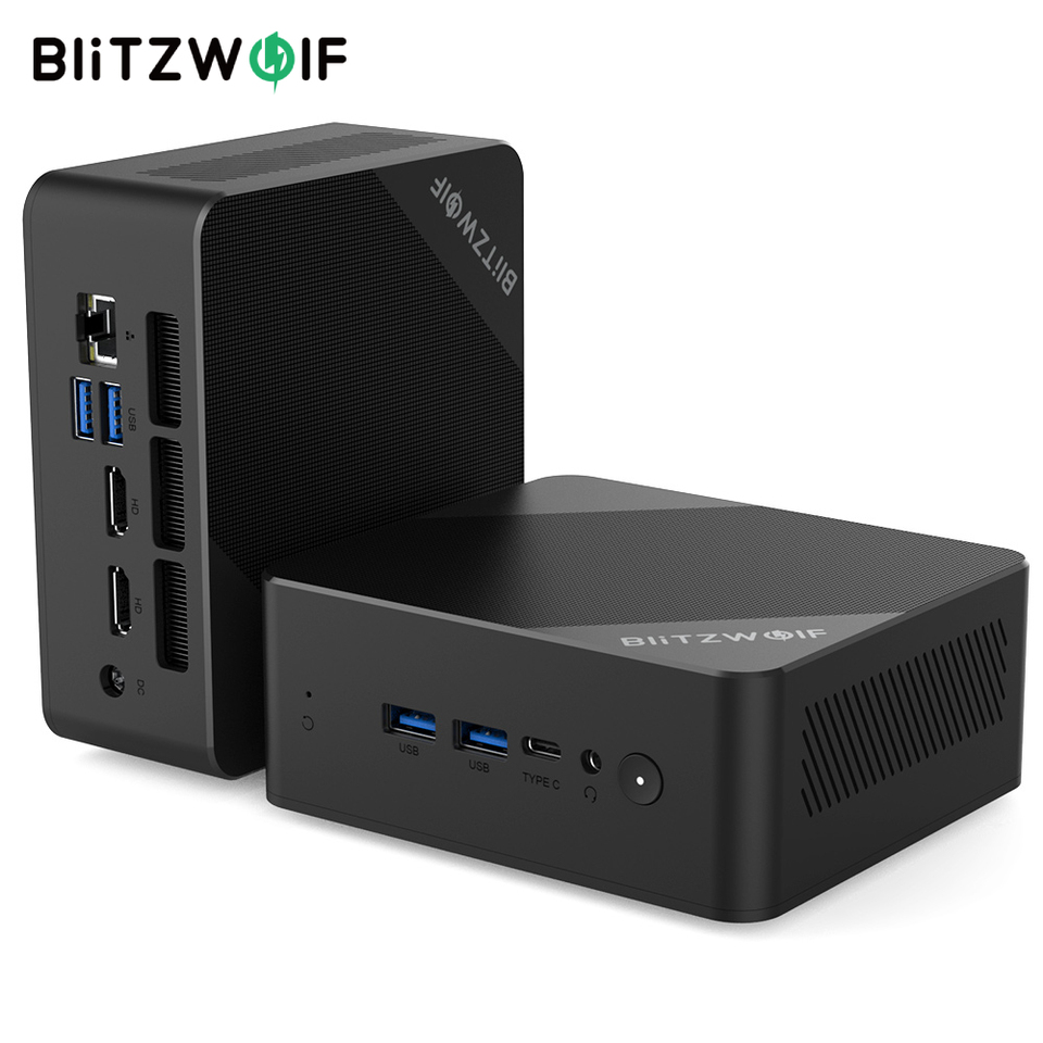  Blitzwolf MPC3 Mini PC AMD Ryzen 5 3500U Quad Core 16GB RAM DDR4 512GB SSD 4K Dual HD Dual Output Windows 11 Pro Mini Computer 