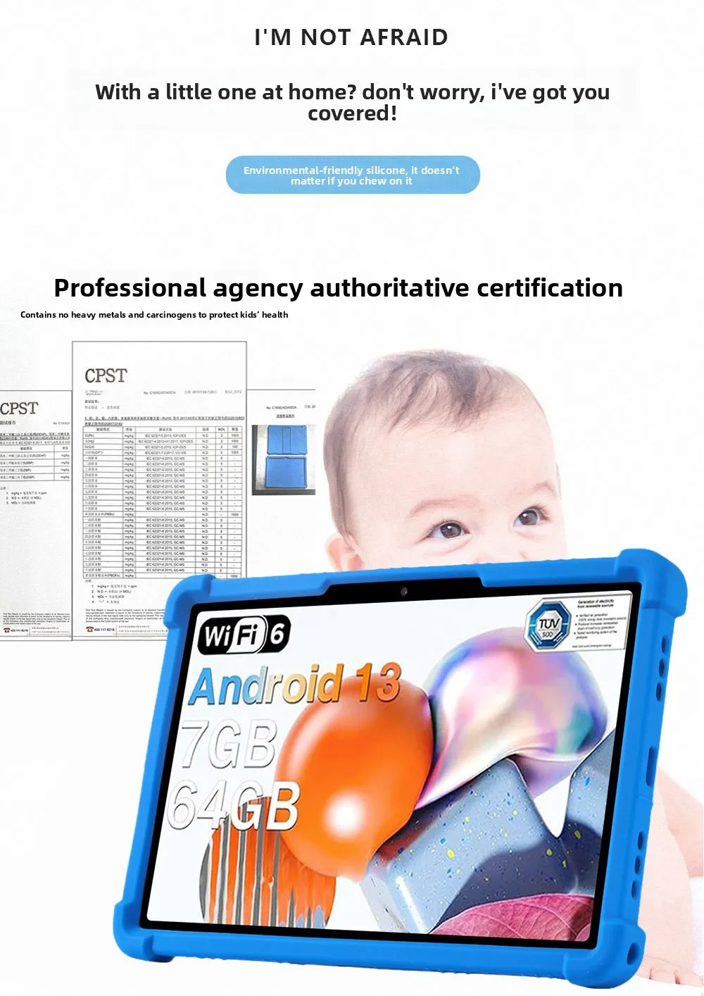 Stoßfeste TPU-Hülle für DOOGEE U9 10.1 2024, Kinder-Tablet Vollschutz-Stoßfänger, Mehrere Farben – Detail 5