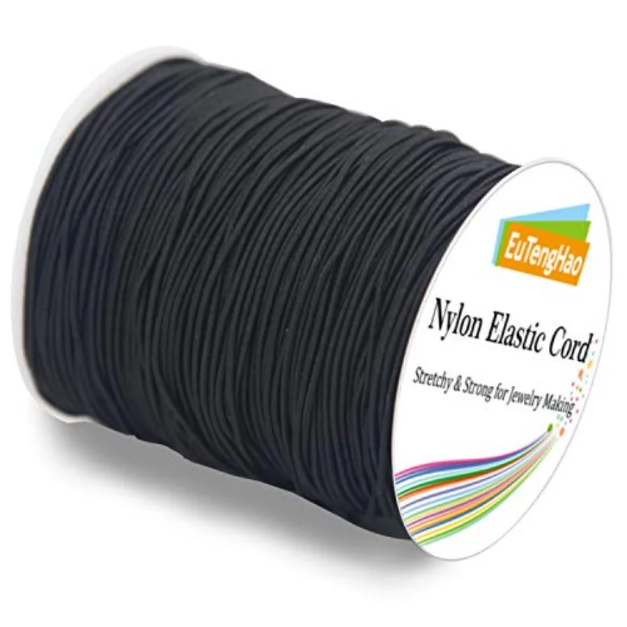 0.8mm Nylon Elastic Cord for Bracelet, Resistance Band, Satin Decorative String, Hand Knitting Stretch Cord, Beading Thread Rop
