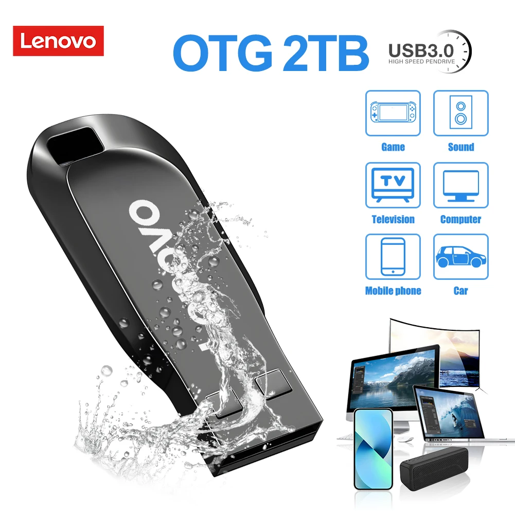 

Высокоскоростной металлический флеш-накопитель Lenovo - 2 ТБ, 1 ТБ, 512 ГБ, 128 ГБ, 256 ГБ, U-диск для ПК, флешка, SSD-накопитель для передачи данных