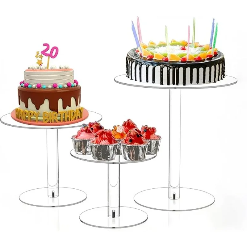 

Mini Acrylic Cake Stand Transparent Detachable Pastry Stand for Wedding Birthday Holiday Party Muffin Cup Decoration Accessories