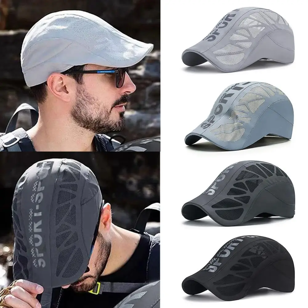 

Men Sun Hats Golf Driving Hat Summer Cap Letter Beret Hat Baseball Caps Breathable Net Mesh Sunhat Sport Alphabet Forward Hat