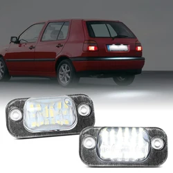 2Pcs For VW Golf MK3 Polo Classic Variant Seat Ibiza Cordoba White LED Number License Plate Light