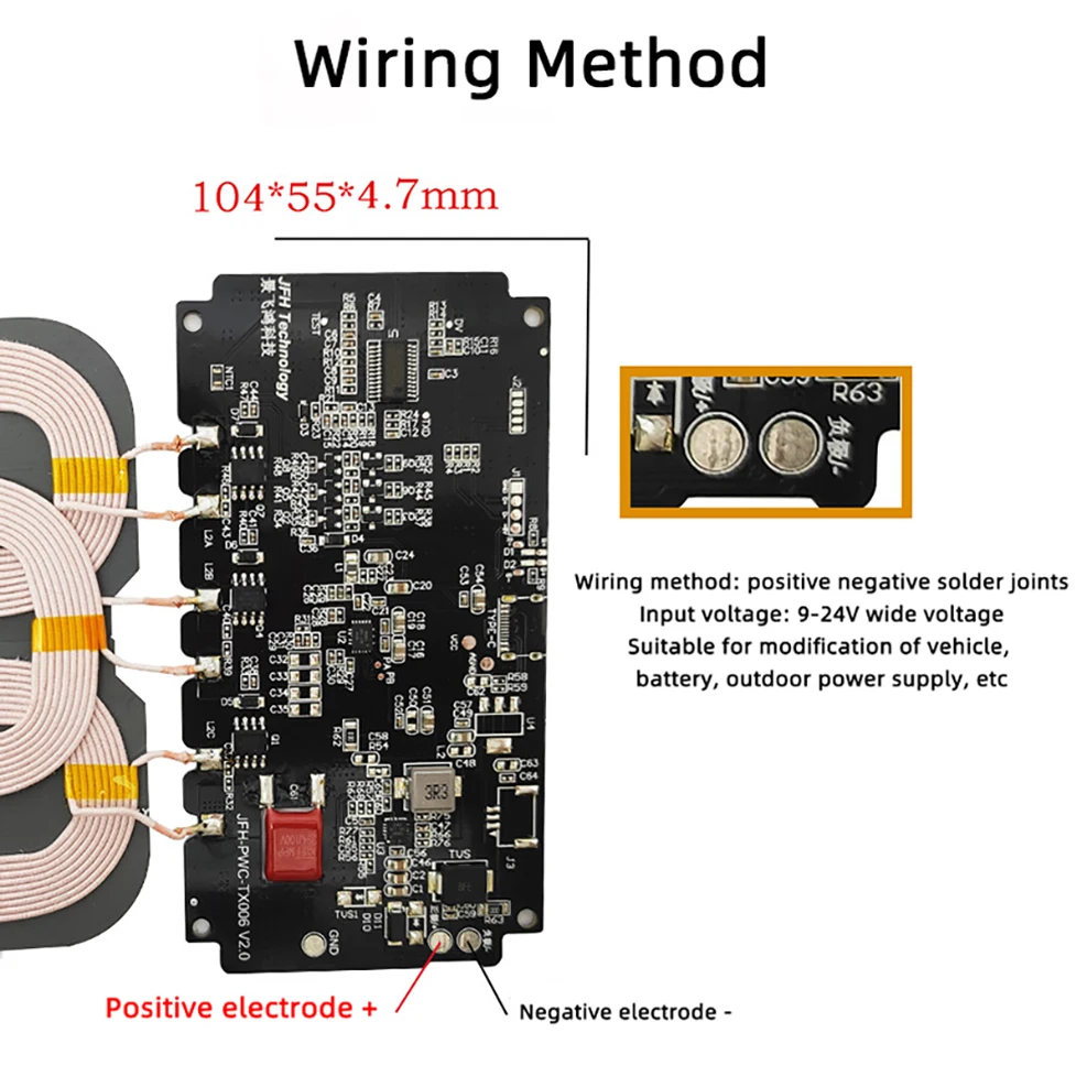 12V DIY Universal Qi Wireless Car Charger Standard PCBA Circuit Board Accessories Fast Charging For iPhone Samsung xiaomi huawei