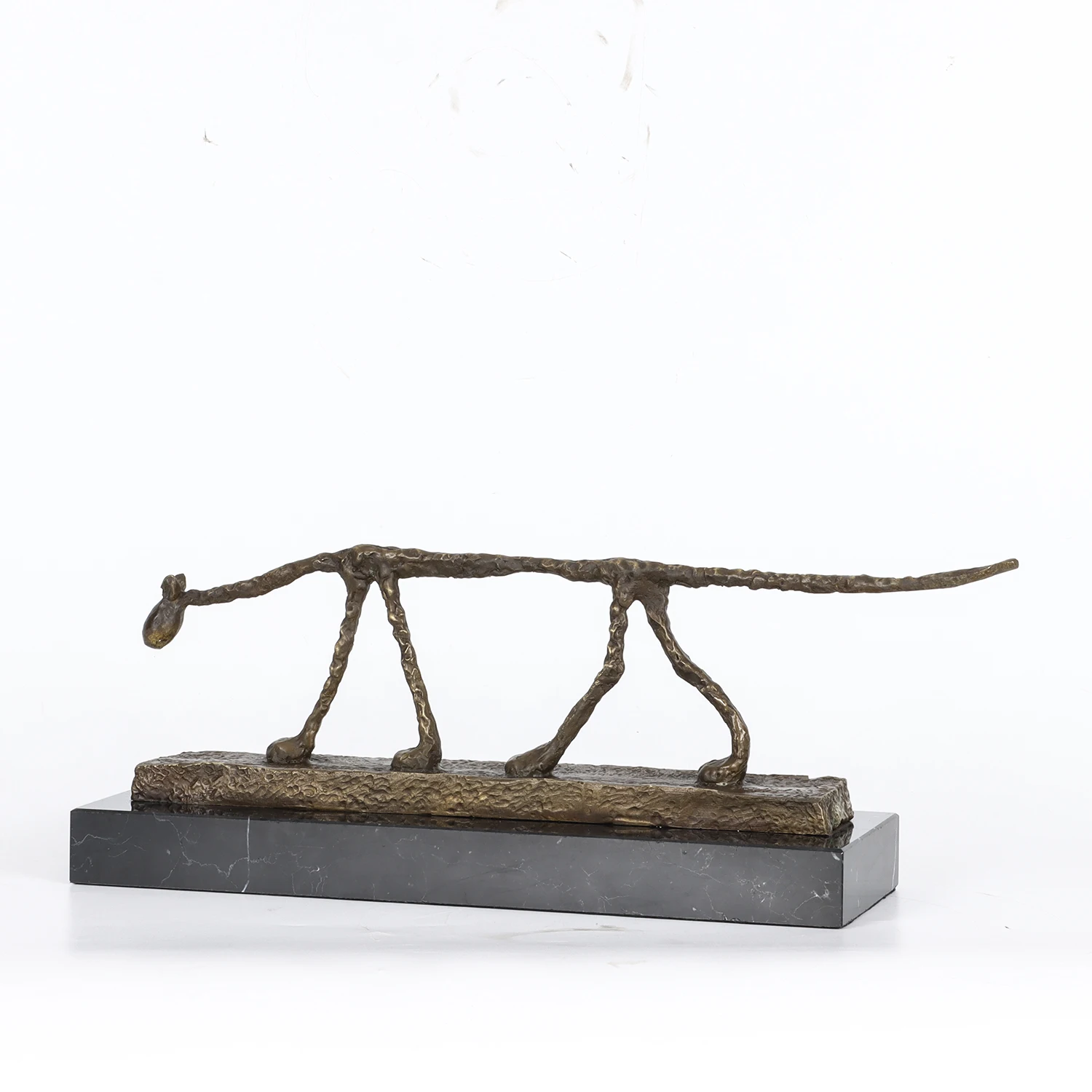 Bronze Abstract Cat Statue by Giacometti European Famous Sculpture Replica Classy Home Decor