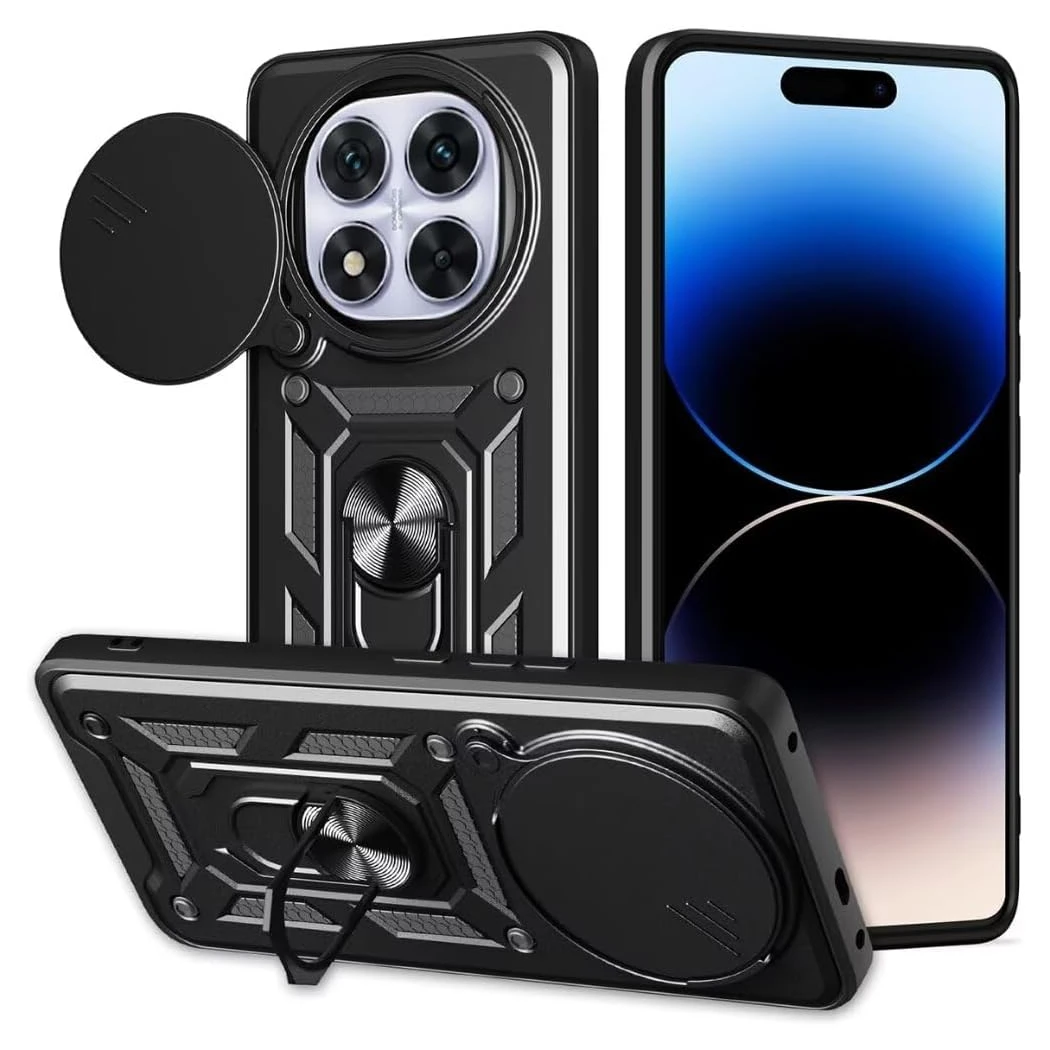 Stoßfeste Panzerhülle für Redmi Note 14 Pro Plus 5G Hülle mit Ständer, Stoßfänger-Handyhülle, robuste Panzerhülle für Redmi 14C Cover.