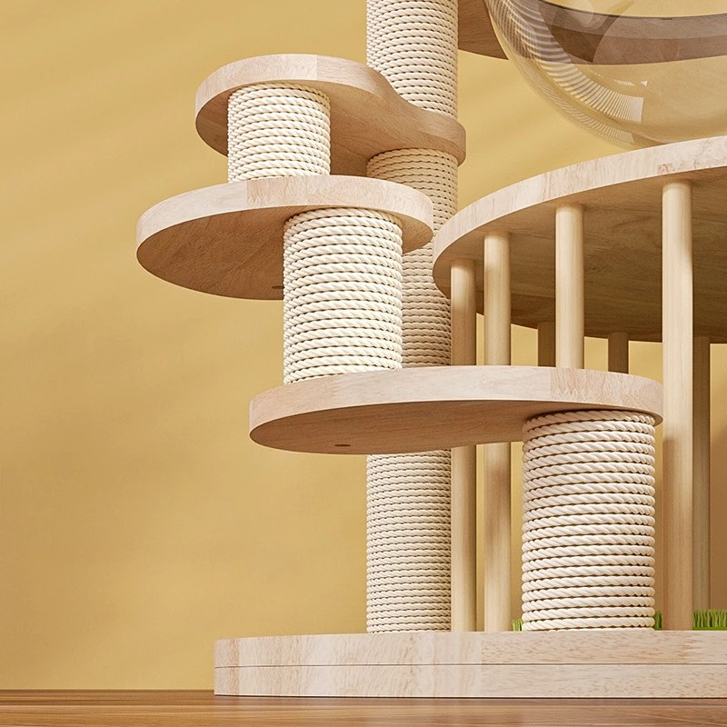 Wooden Large Cat Scratcher Scratch-resistant and Wear-resistant Multi-layered Cat Scratching Post Cats Accessories Products