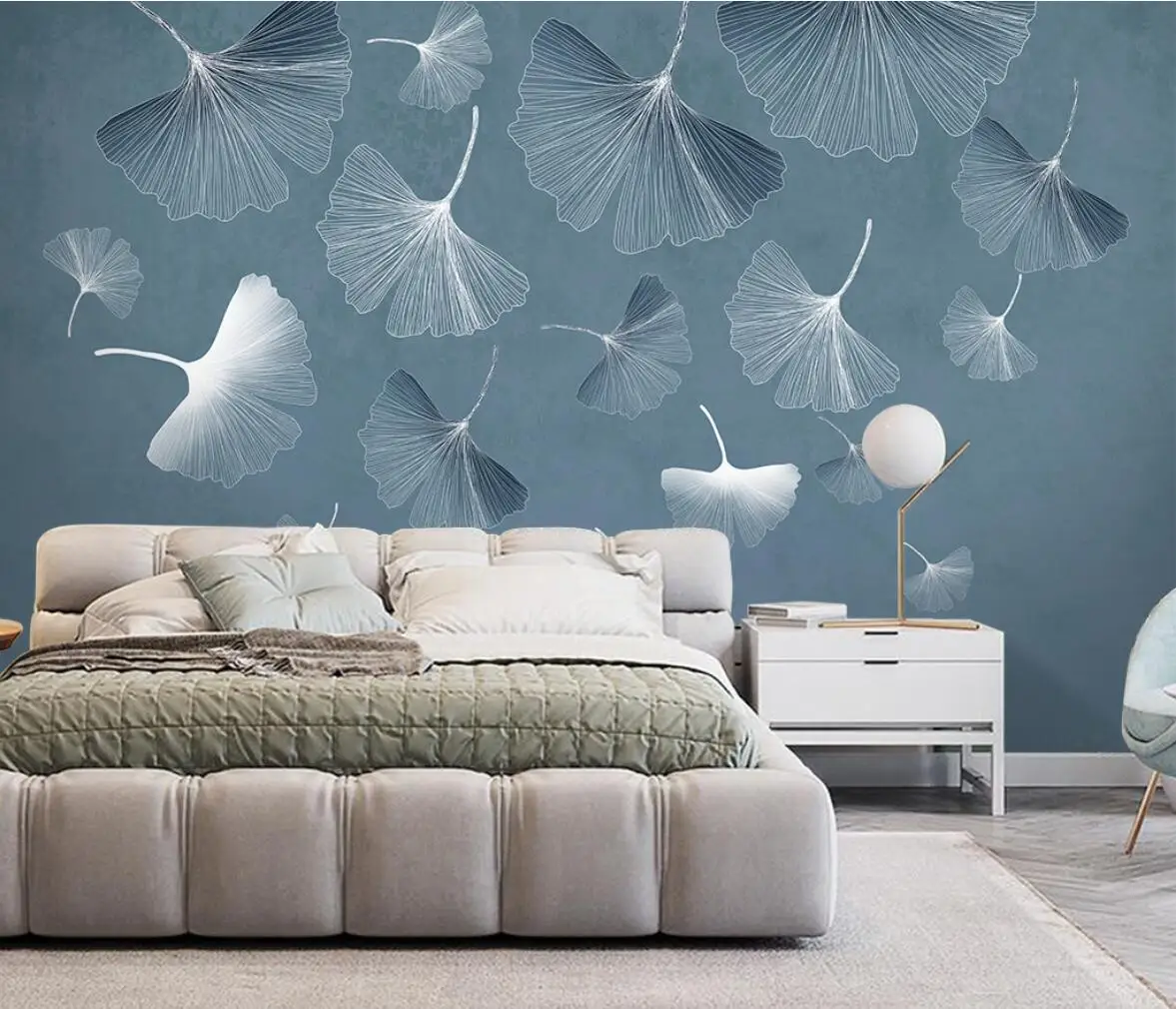 Custom Ginkgo biloba light luxury mural wallpaper for living room papel de pared 3D photo wallpaper for bedroom walls wall decor