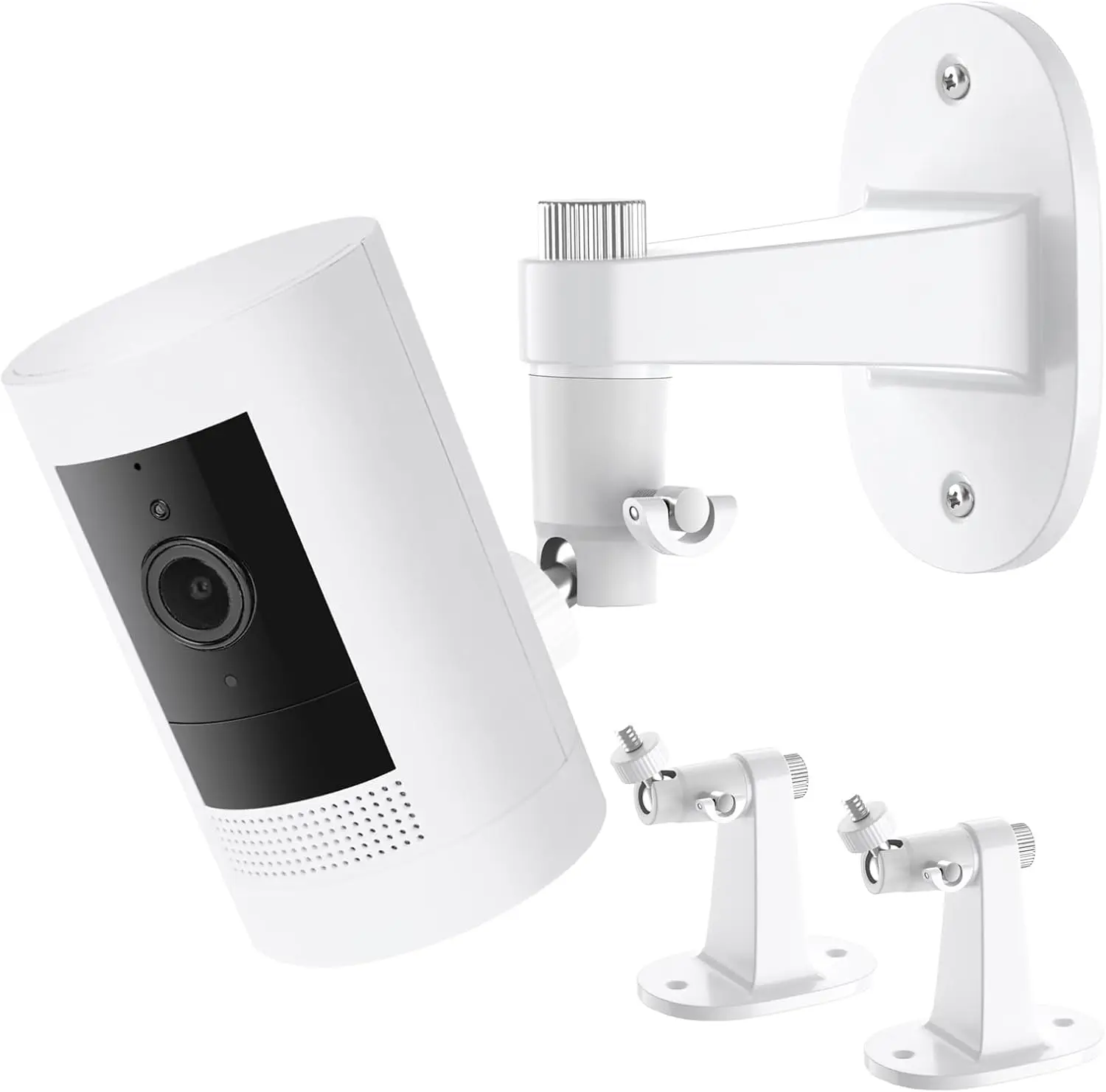 

2Pack Wall Mount for Ring Stick Up Cam & Outdoor Cam Plus, 360° Adjustable No Drilling Indoor Outdoor Camera Mount White