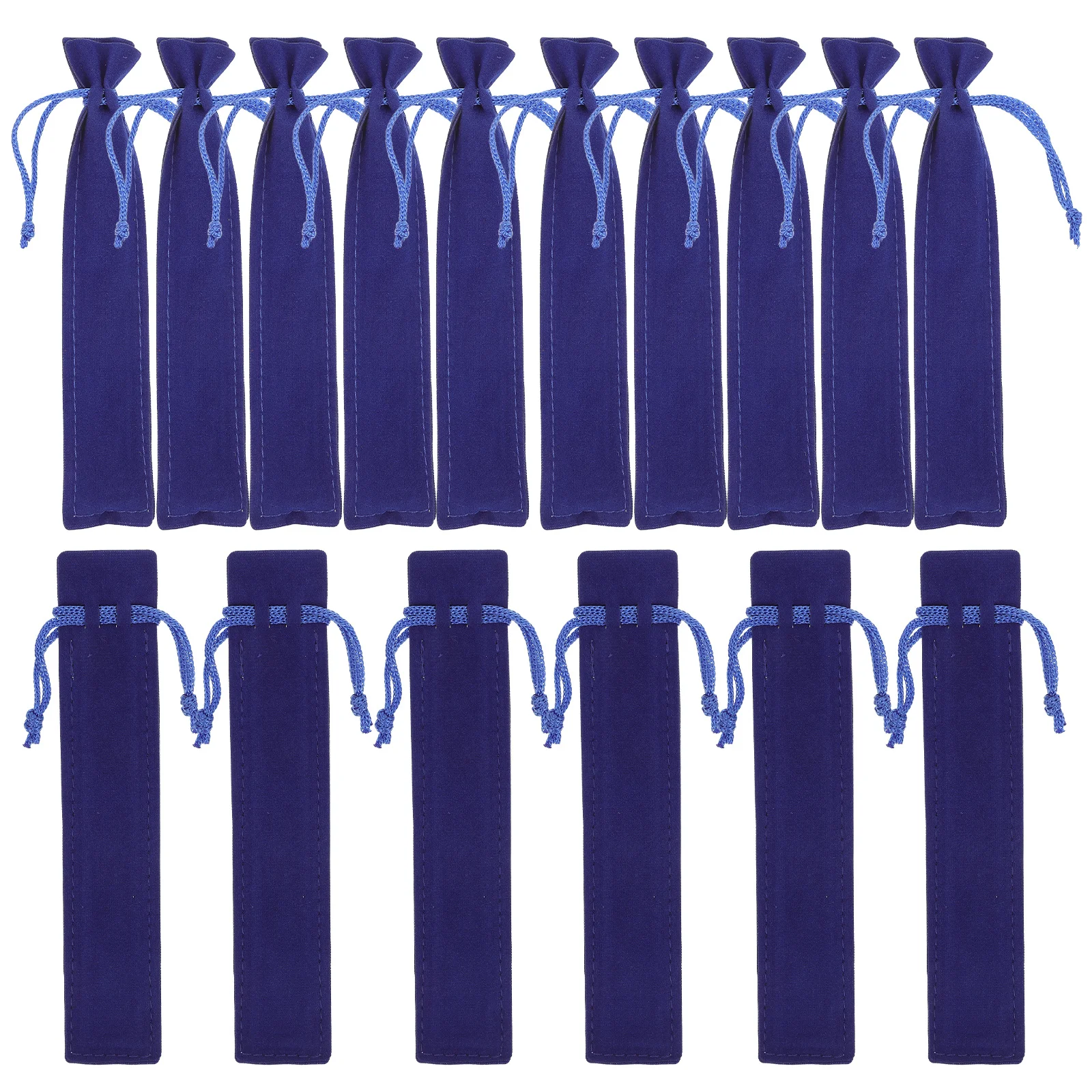 

25Pcs Blue Flannel Pen Pouch Drawstring Gift Bag for Birthday Christmas Father's Day Home Office School Stationery