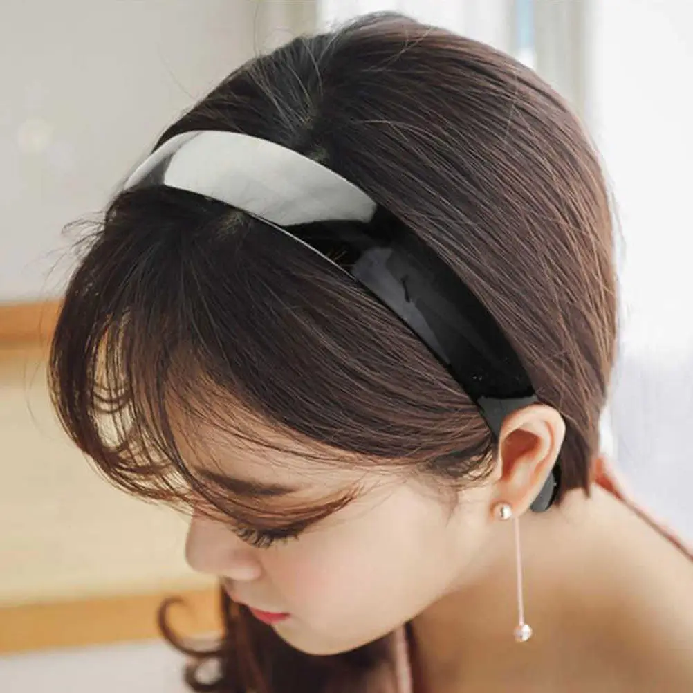 

8Pcs Non-Slip Headband Acrylic Hair Hoop with Skinny Inner Teeth for Daily Wear Makeup Sport Press Hair Girl Lady Headwear Gift