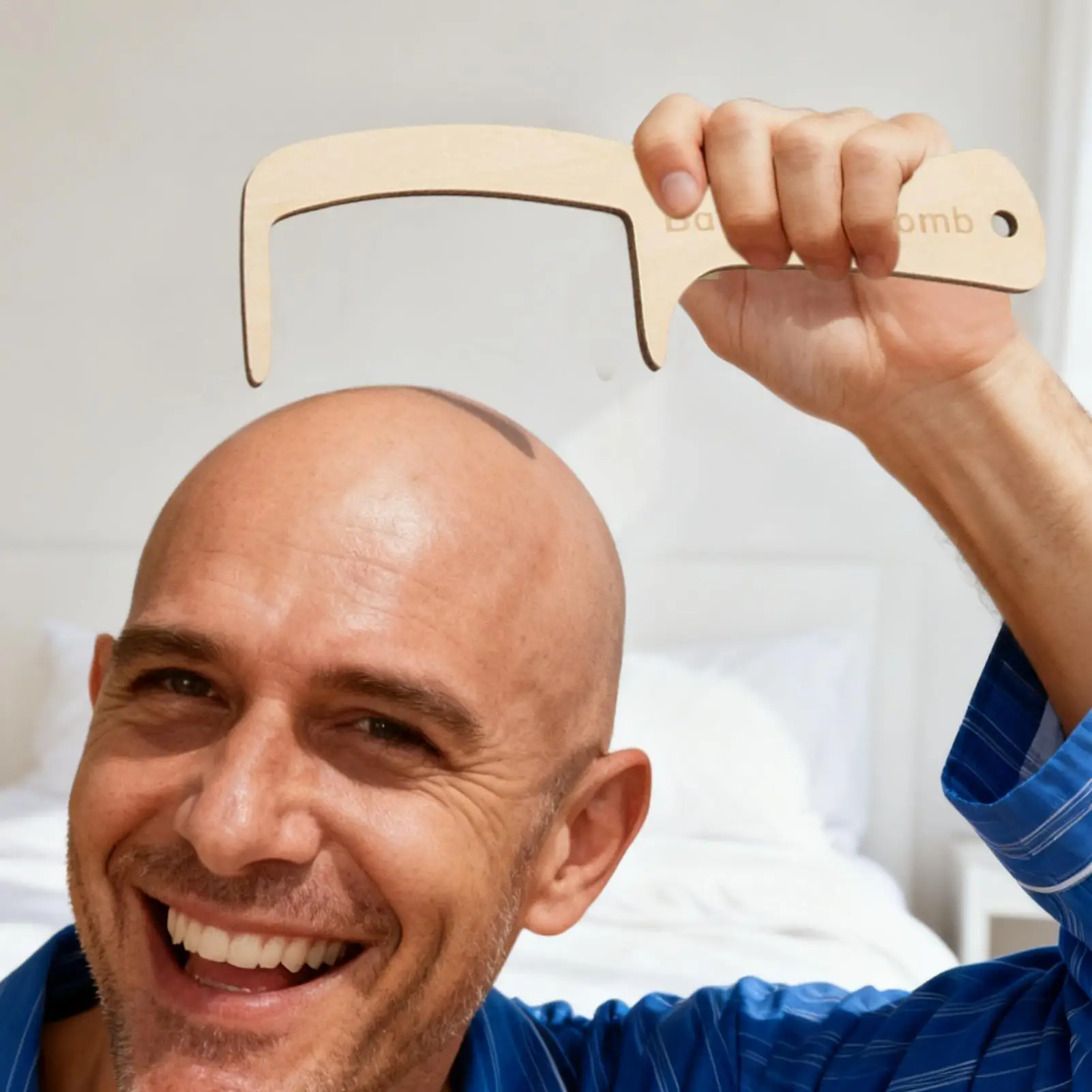 Kreative Glatze Mans Kamm Holz Lustige Pflege Werkzeug Gag Haarlose Pinsel Streich Kamm Set Spaß Erwachsene Glatze Haarpflege Styling Werkzeug