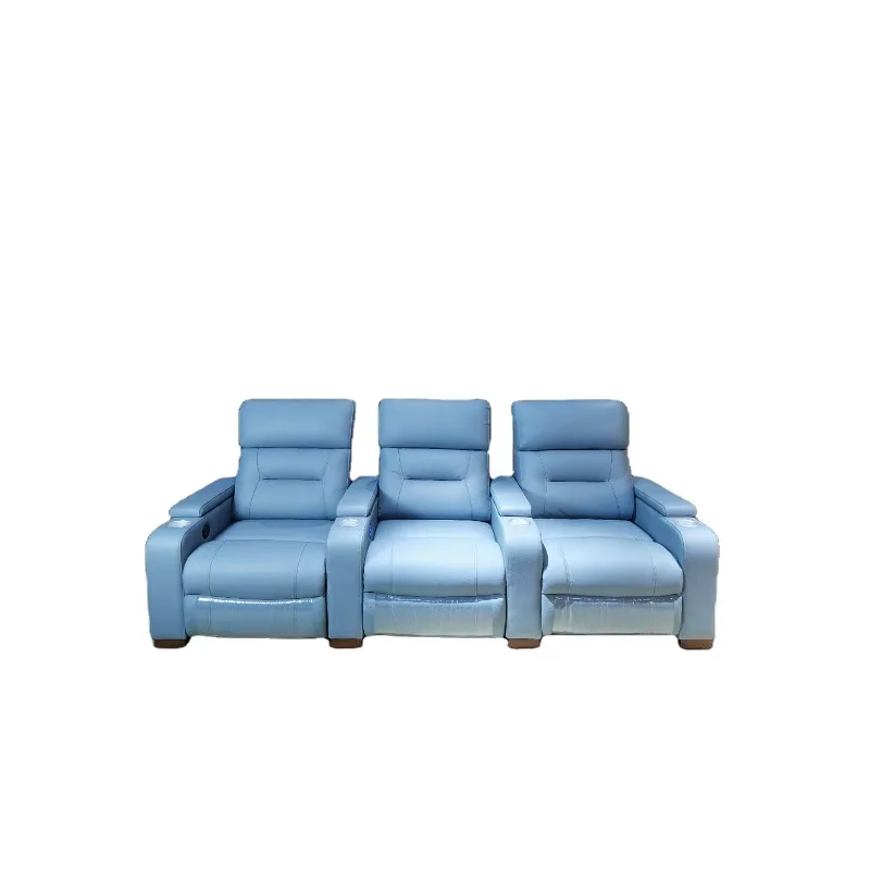 Modern Luxury Custom Electric Theater Recliner Sofa Set 3 Seater Living Room Furniture with Metal Frame for Cinemas