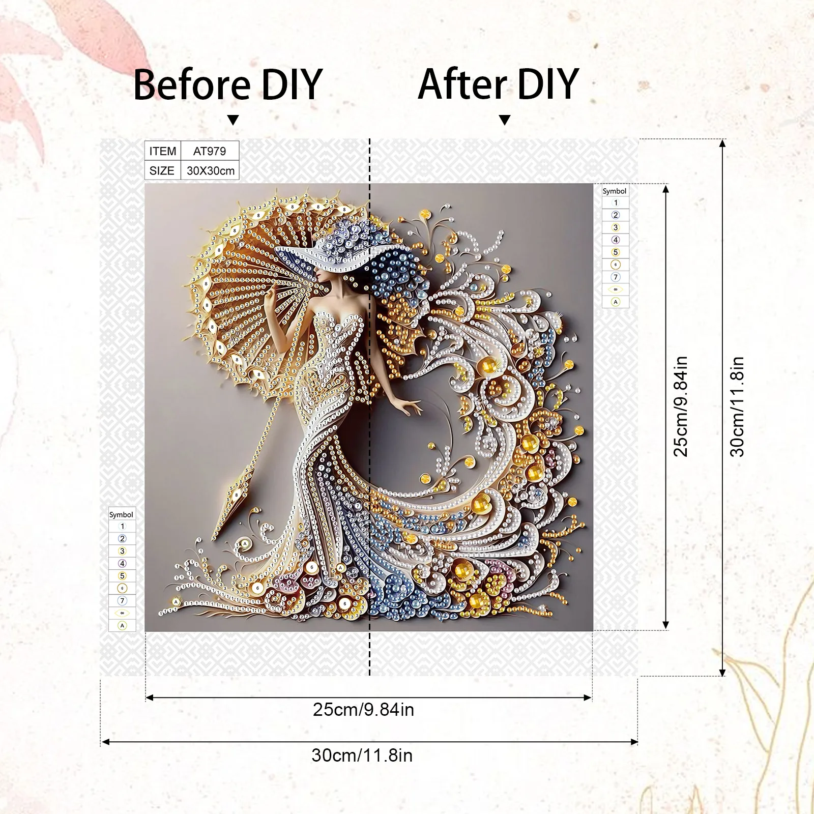 Special Shape Diamond Art Kits for Beginners and Adults,Elegant woman Diamond Art Painting Kits for Home Wall Decoration Gift