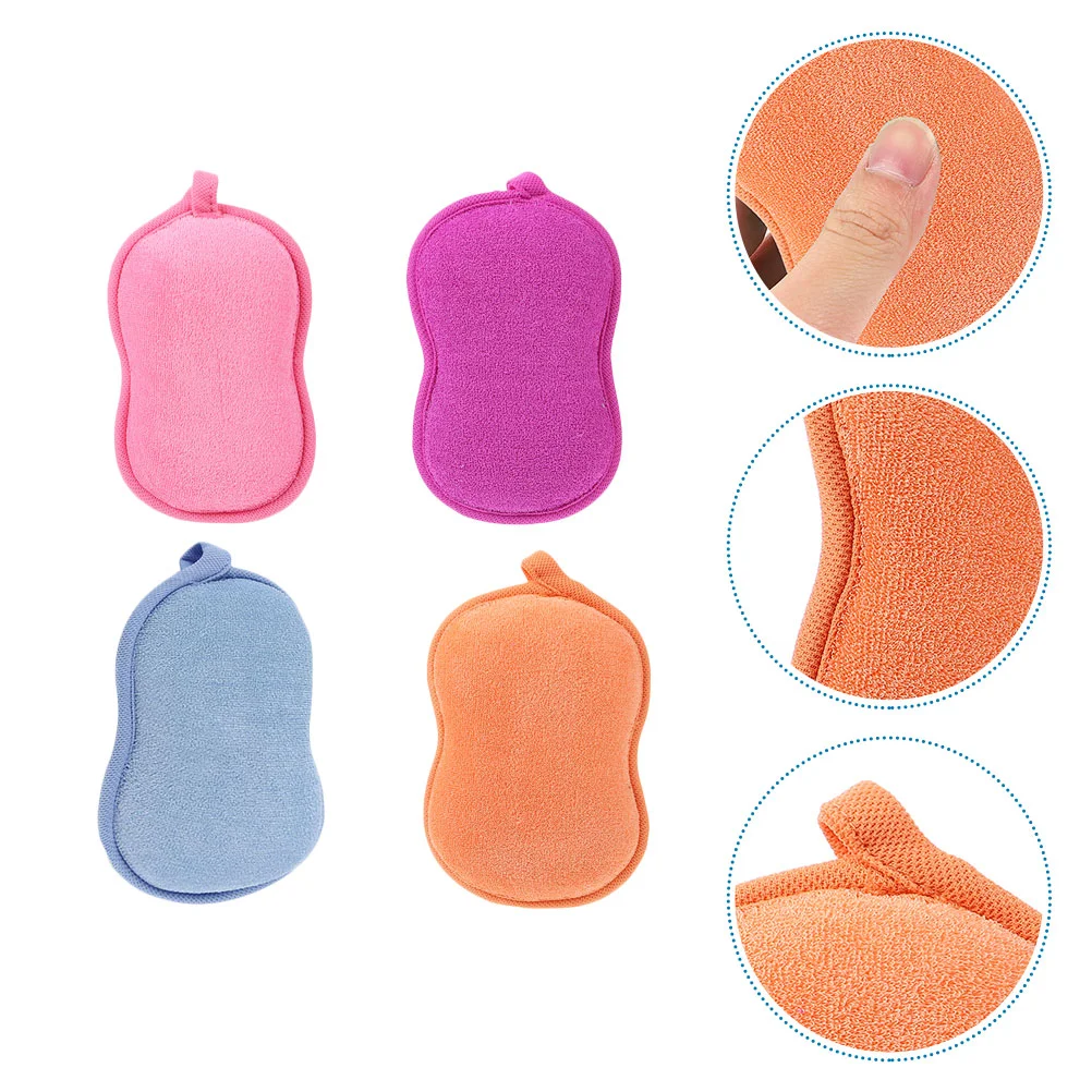 

4 Pcs Rub Free Soft Bath Sponge Baby Child Sponges Scrubber Shower Plants for Kids Filament