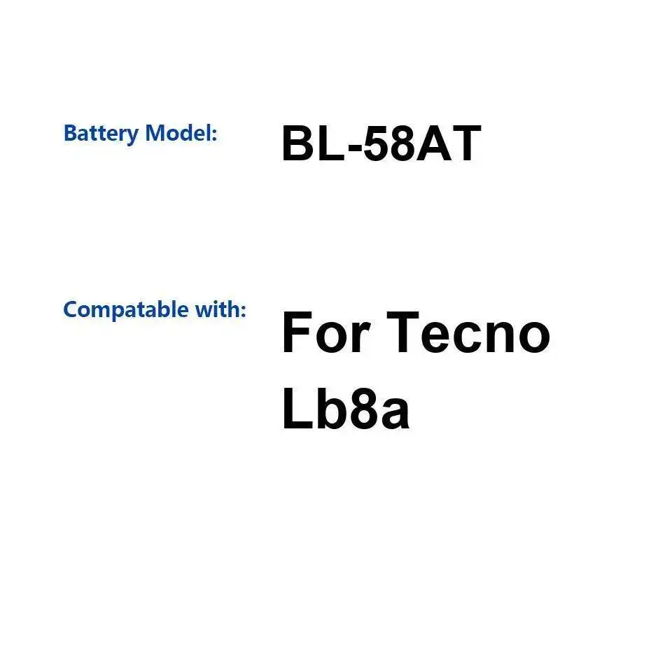 

6000 мАч BL-58AT Надежный источник питания Аккумулятор мобильного телефона для Tecno Lb8a Замена премиум-класса