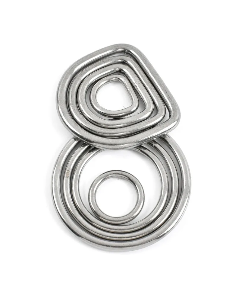 2/5/10 Stück 15/20/25/30/40/50 mm 304 Edelstahl O-Ring-Haken-Schnallen für Hundehalsbänder, Gurte, Karabiner-Ringe, Gürtelschnallen, Zubehör