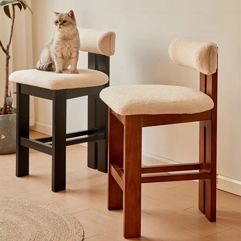 

Minimalist Wood Bar Stools With Back Nordic Comfortable Nordic Bar Chairs Modern Ergonomic Taburete Altolounge Suite Furniture
