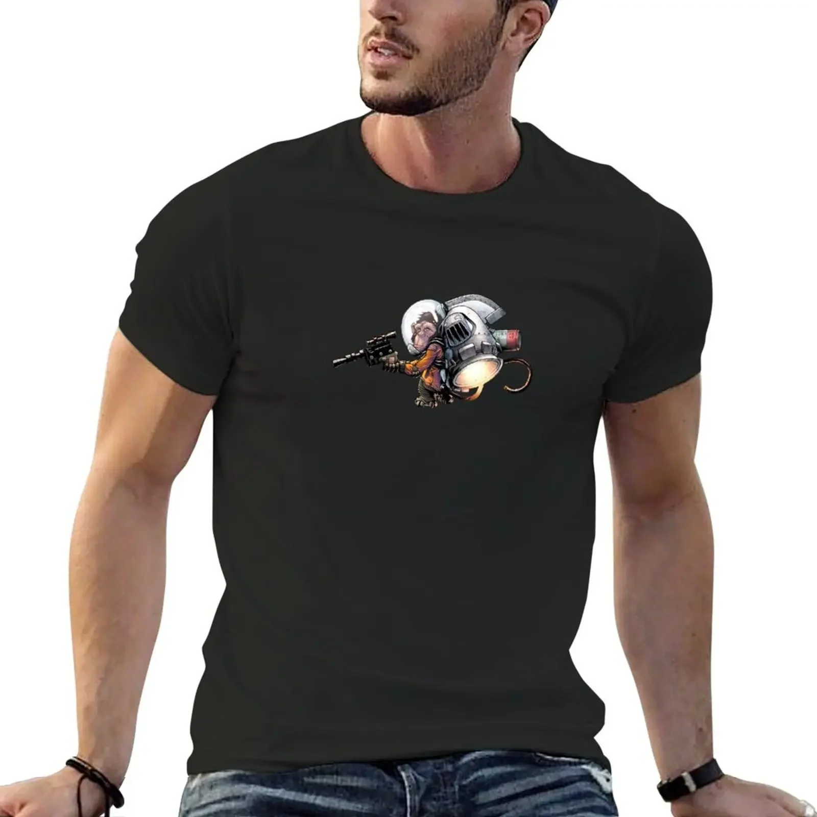 

Jetpack Monkey T-Shirt plain summer top oversized graphics shirts men