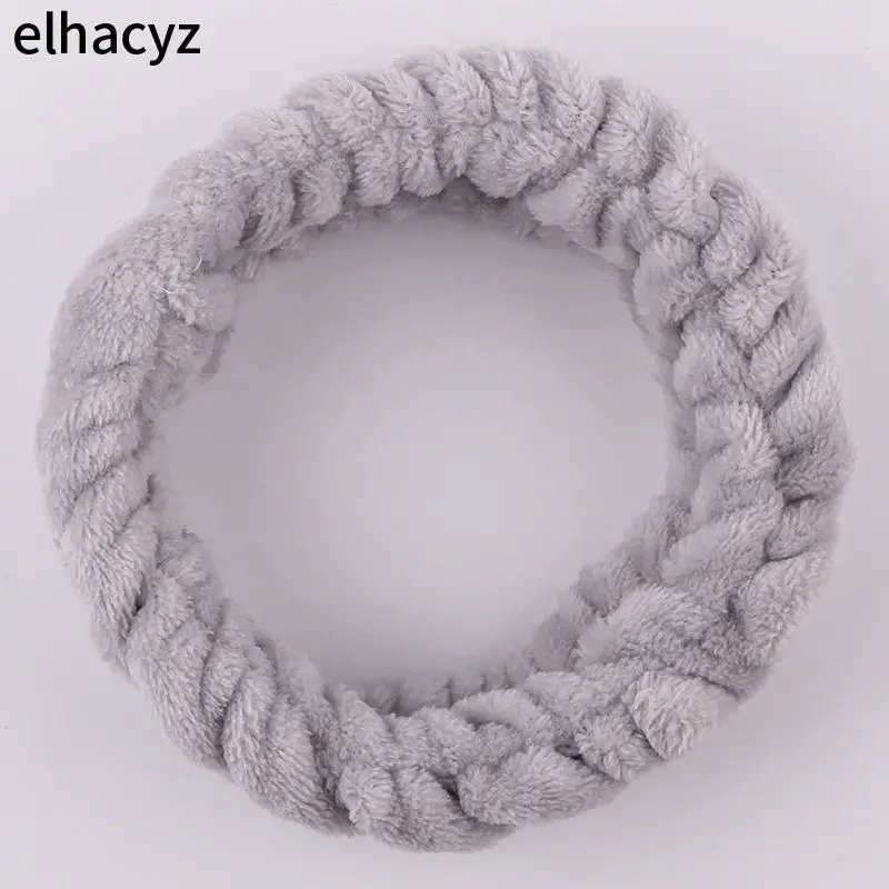 Schickes festes Korallen vlies weiches elastisches Spa Gesichts haarband Mädchen waschen Gesicht Kopf tragen Make-up Stirnband Frauen Haarschmuck – Detail 6