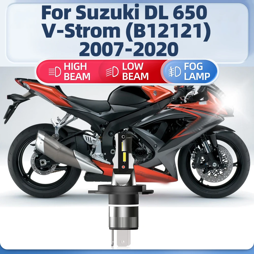 

6000 лм H4 светодиодная фара 650 K белая фара для мотоцикла 12 В для Suzuki DL 2007 V-открытый (B12121) 2016-2017 2018 2019 2020