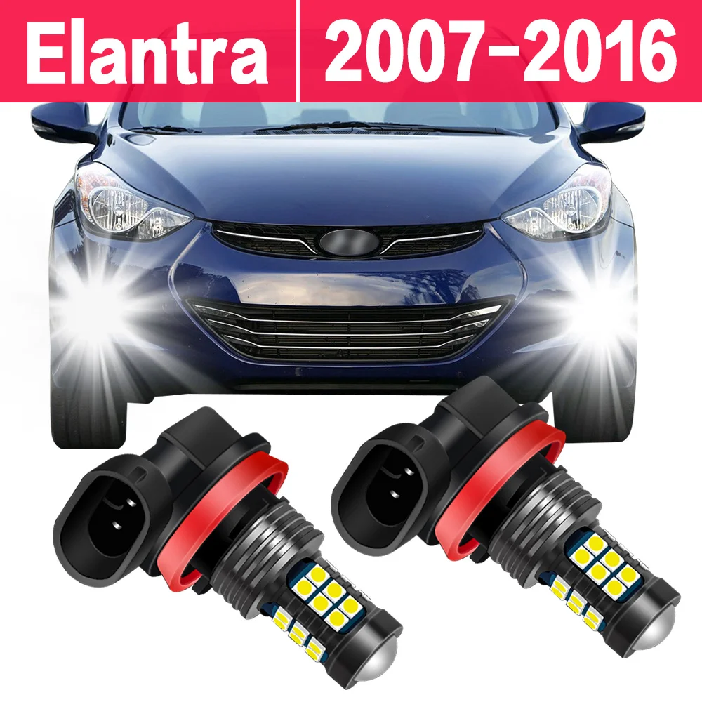 2X Car LED Fog Light Bulb For Hyundai Elantra 2007-2016 2010 2011 2012 2013 2014 2015 Accessories Automoble Front Fog Light