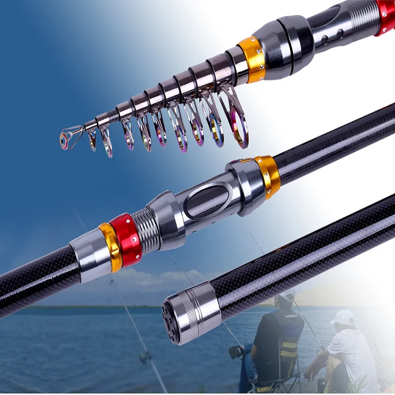 

1.8m-2.4m Super Hard Fishing Rod Pole Carbon Fiber Spinning Rod Ultra Light Portable Telescopic Fishing Rod