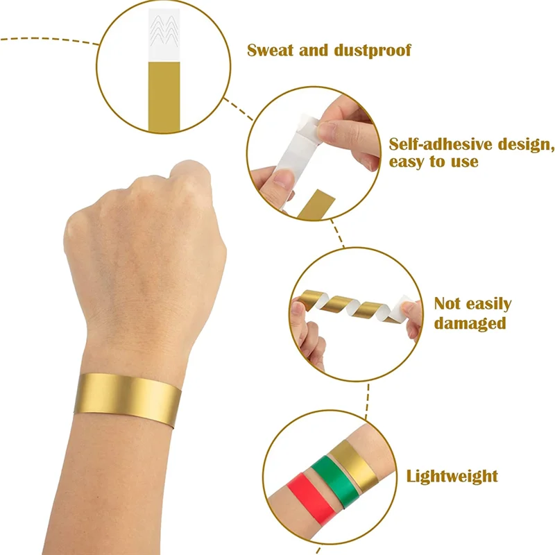A14M 3600 PCS Pulseiras coloridas de néon para eventos, pulseiras de identificação de atividade leve à prova d'água de papel sintético