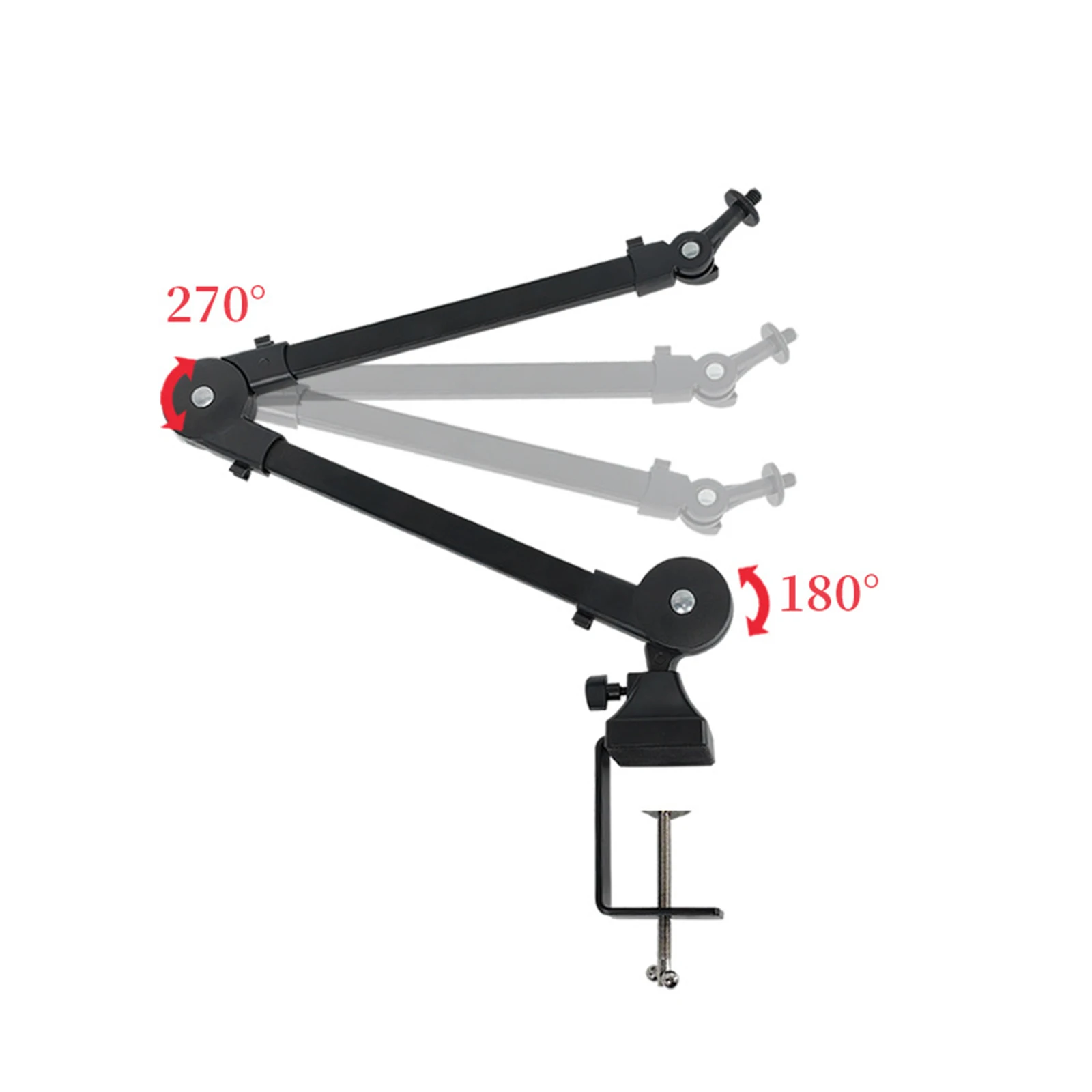 Brazo de soporte para micrófono de transmisión, accesorio de montaje de escritorio, práctico Clip en el montaje de soporte del Cable, rotación de