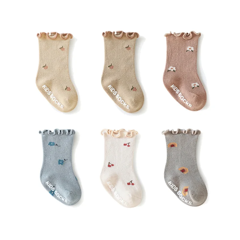 

3 Pairs/lot Baby Children's Cotton Socks Four Seasons Non Slip Silicone Newborn High Long Socks for Girls Kids Leg Warmers