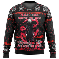 Bandai Dark Kaneki Tokyo Ghoul Anime Ugly Christmas Sweatshirt Adult Kids Soft Comfy Relaxed-Fit Large Size for Autumn Winter