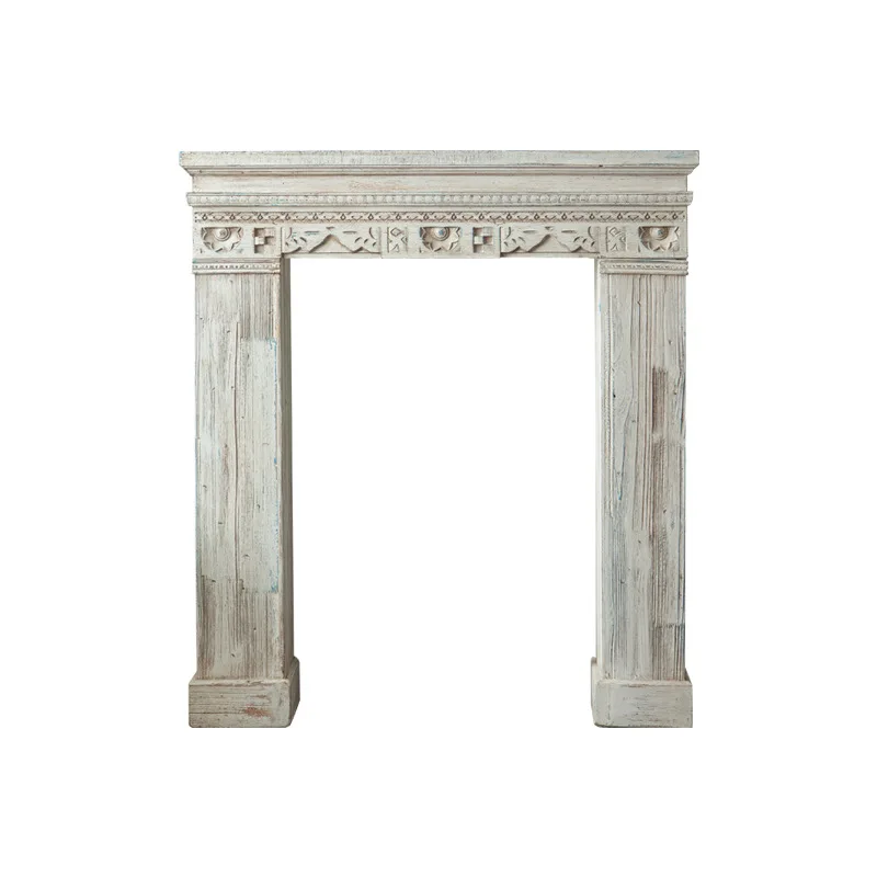 

American retro wooden foyer entrance table rack