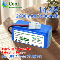 14.4V 2600mah Rechargeable Lithium Battery For ILIFE A4s A6 V7s Plus A9s W400 Robot Vacuum Cleaner INR18650 4S1P Batteries