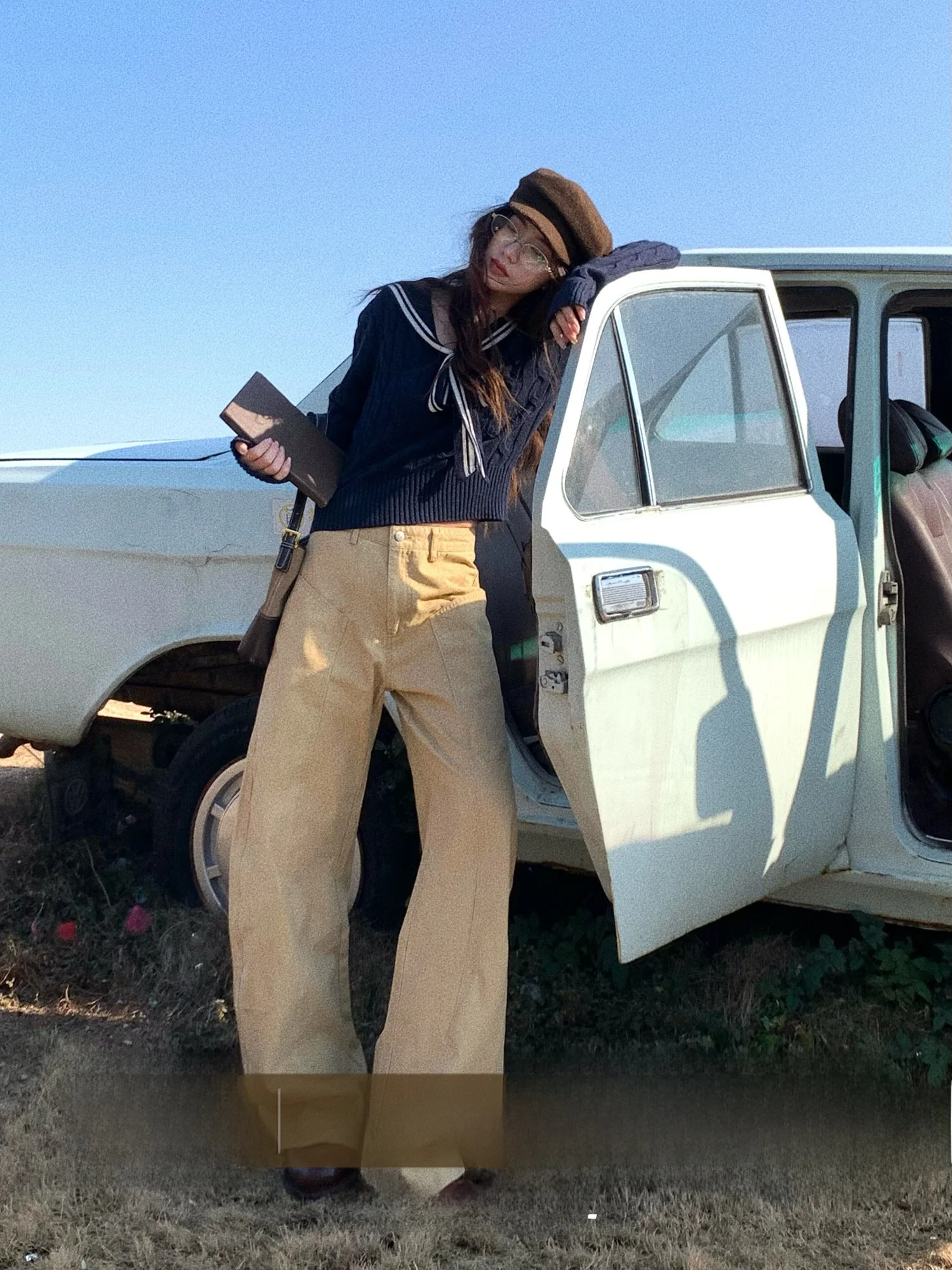 

Женские повседневные брюки с высокой талией и широкими штанинами, свободного кроя, в стиле «бенд-найф», в американском ретро-стиле, универсальные повседневные брюки