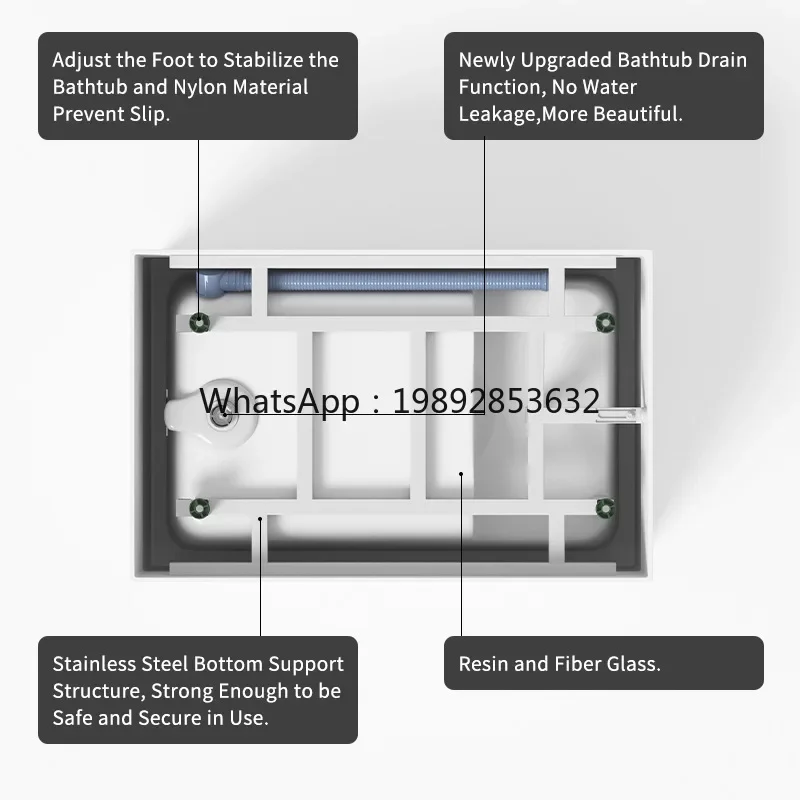 

W31-YFY Small Bathtub Japanese Style Small Apartment Deep Soak Sitting Acrylic Home Freestanding Adult