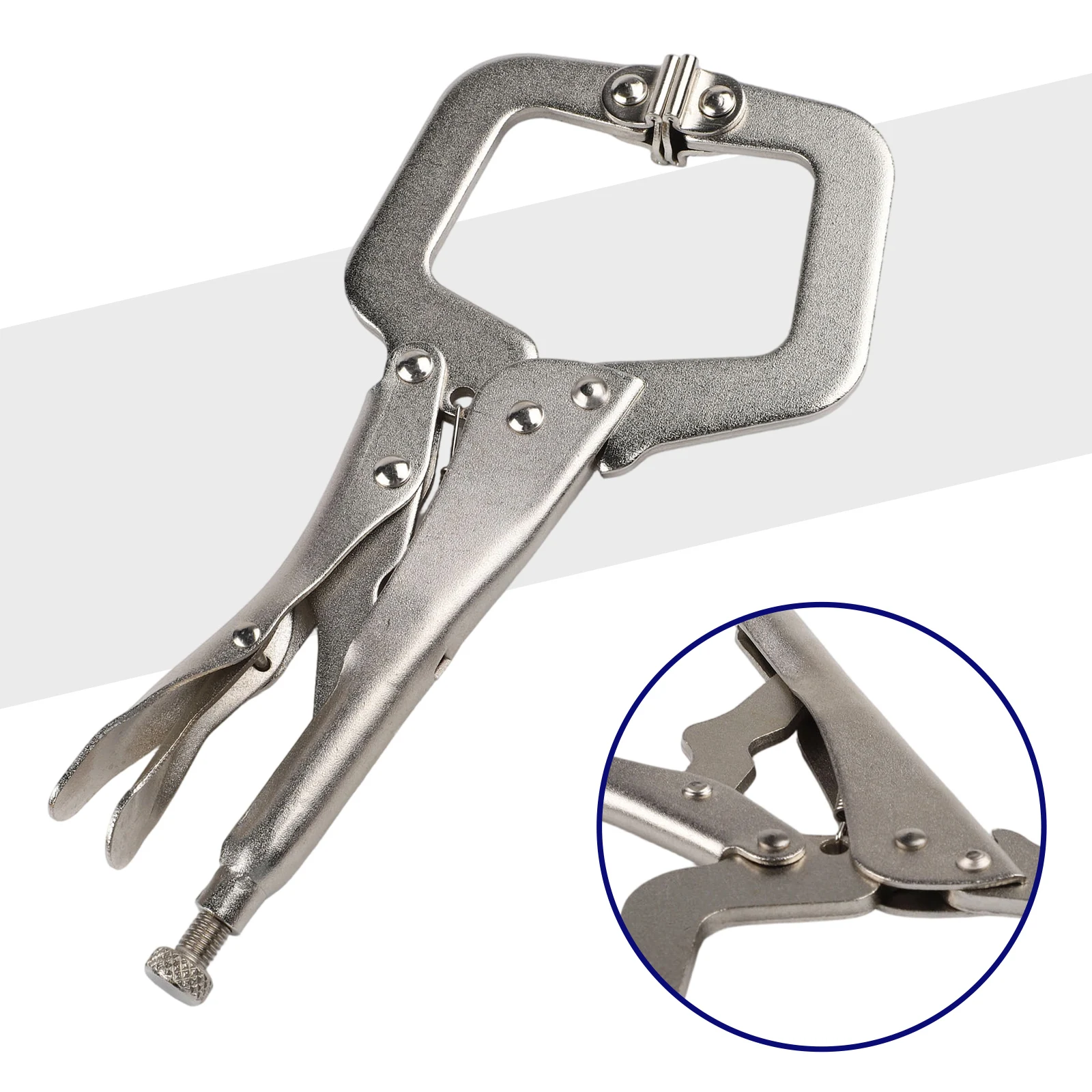 Steel Locking Pliers 9 inch C Clamp for Welding Fixtures Wood Tenon Locator and Workshop Clamping of Metal or Wood