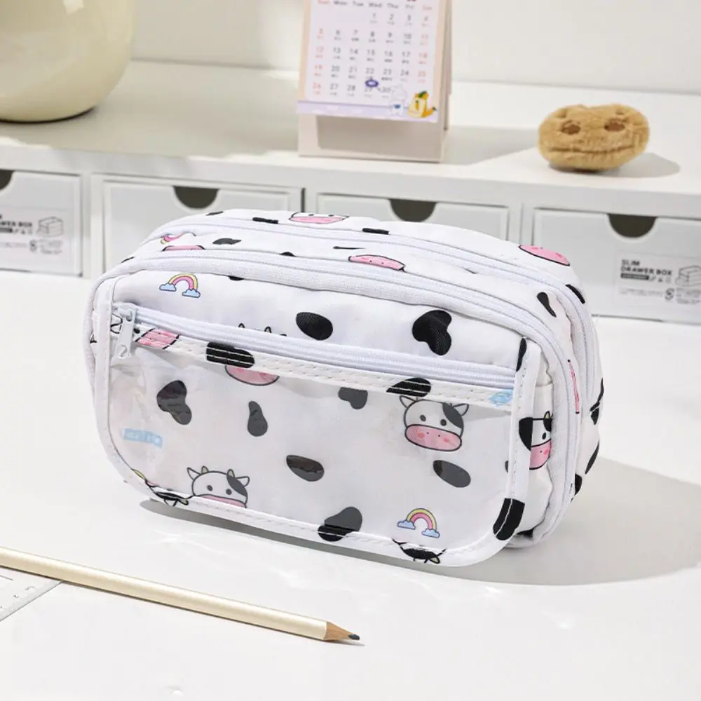 Aesthetic Cute Animal Pencil Bag Good Looking Bear Large Capacity Pencil Case Pig Cat Stationery Storage Bag Kids Gift