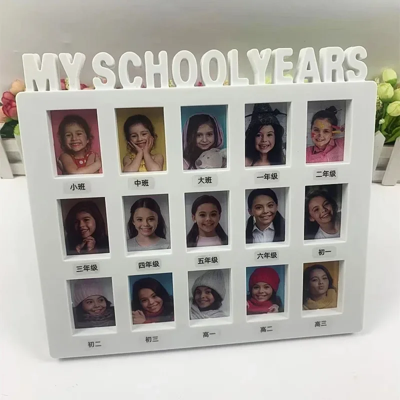 Myschoolyears Student Growth ID Photo Kids Grade Record Mała plastikowa ramka na zdjęcia klasy średniej klasy