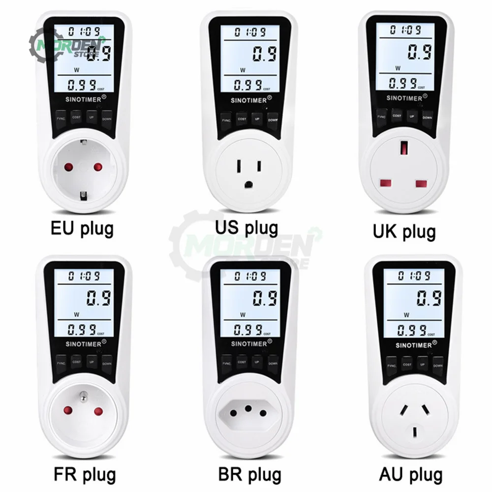 Electrical Usage Monitor Energy Power Consumption Wattmeter Plug-in Socket Power Kilowatt Wattage Meter for Home Appliance Tool